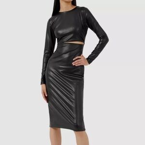 NWT French Connection Trina Etta PU Cutout Dress